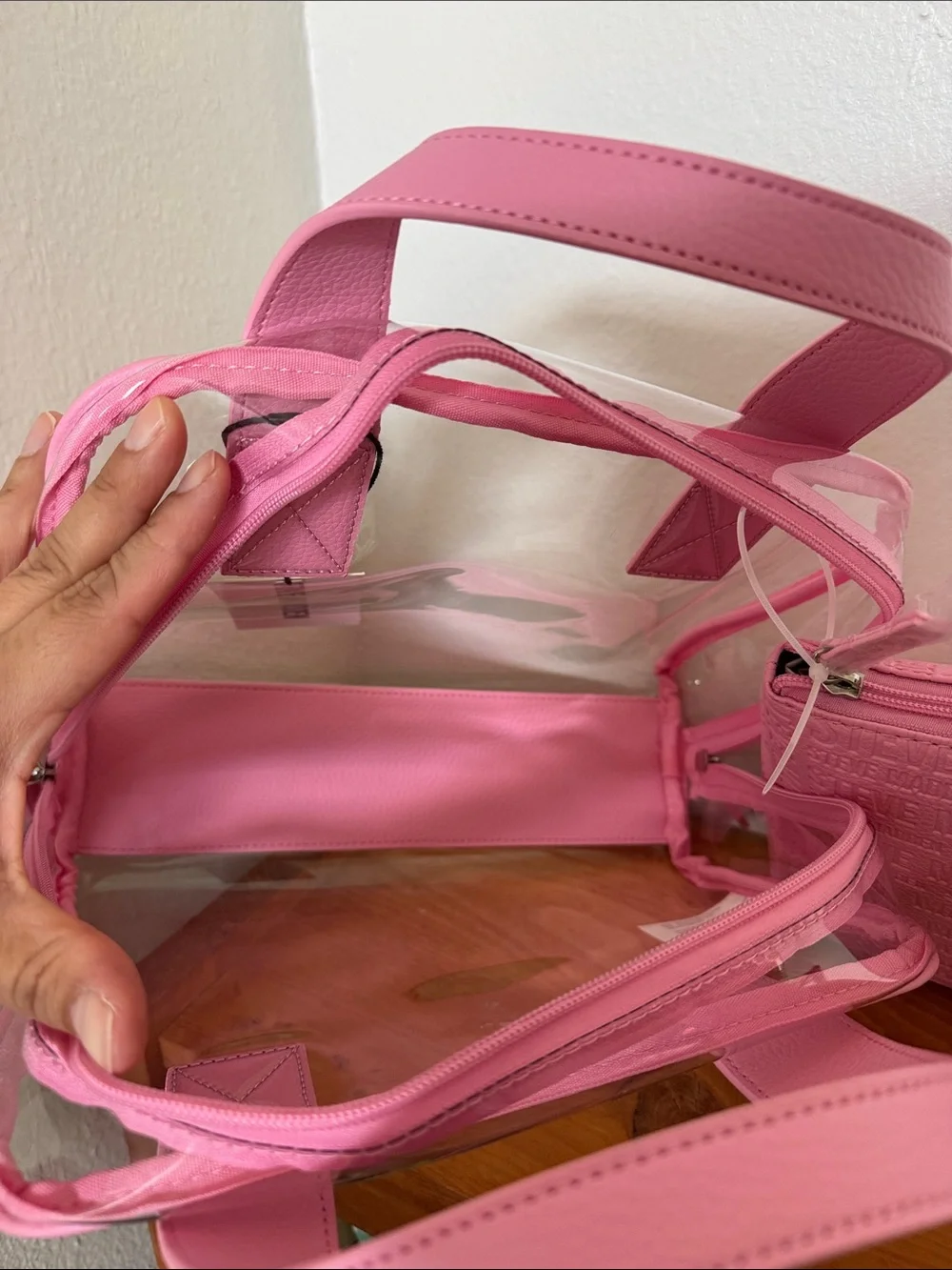 Steve Madden Pink Logo-Embossed Top-Handle Cosmetic Case 2 pk.